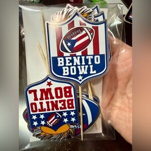 Football Benito bowl cupcake Toppers